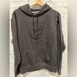Tony Hawk Skull Logo Pullover Hoodie Sweatshirt Gray Size large